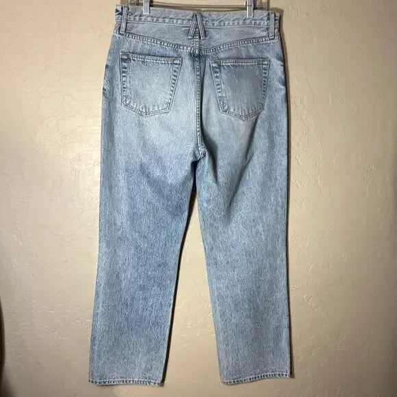 Slverlake London ankle jeans in broken hearts high rise wide leg straight jeans